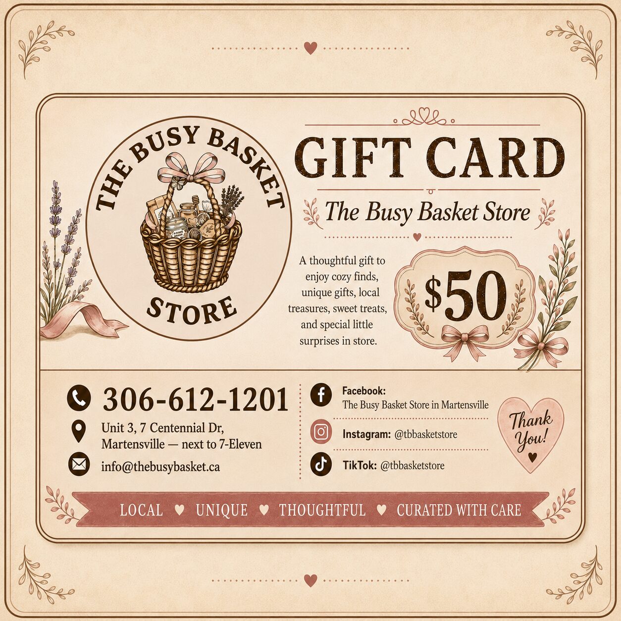 The Busy Basket Store gift card